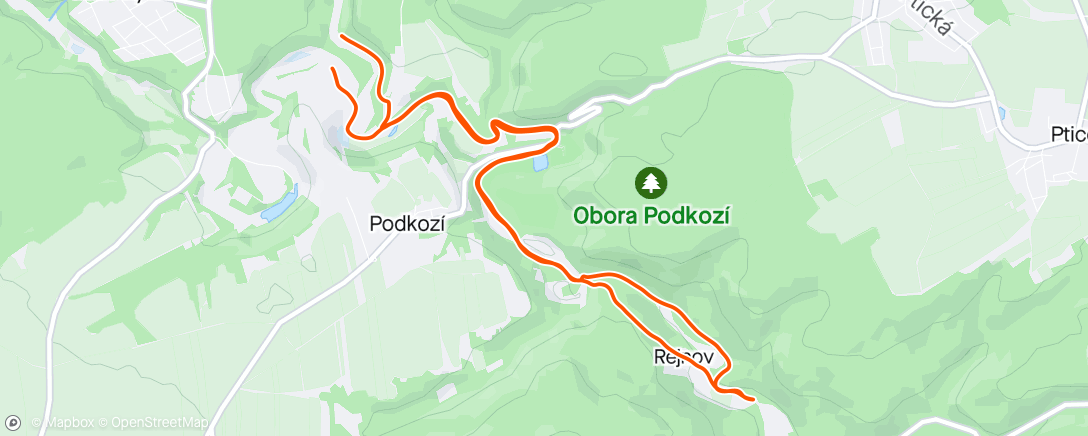 Map of the activity, Páteční večer u Kačáku