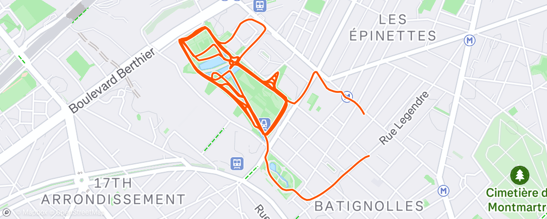 Map of the activity, Morning Run