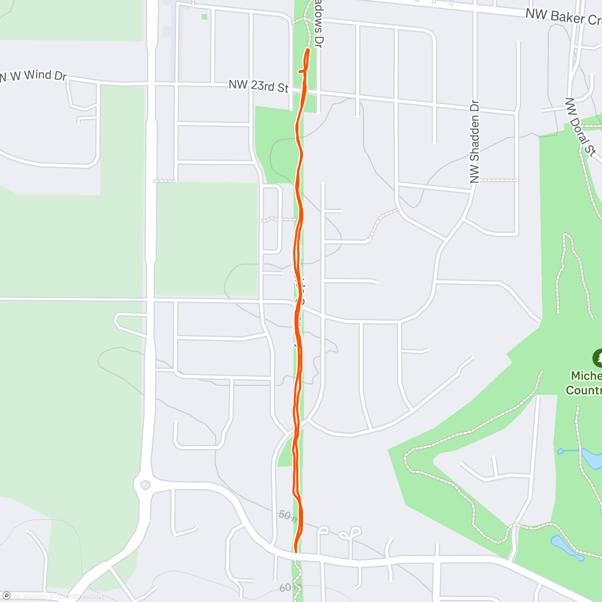 Map of the activity, Evening Walk