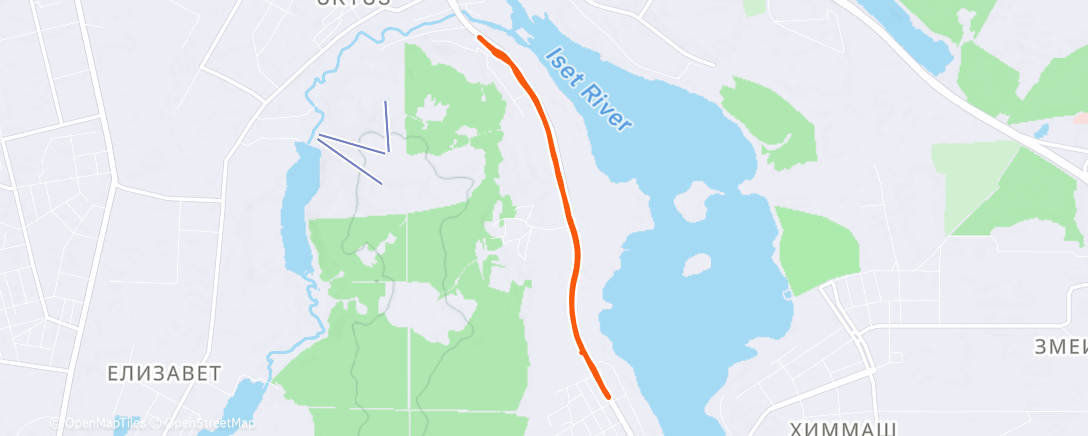 Map of the activity, Afternoon Run