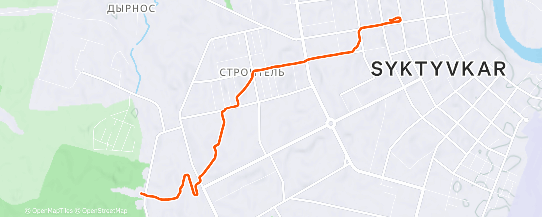 Карта физической активности (Вечерний забег)