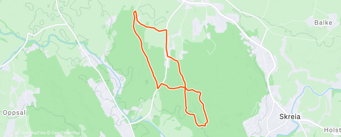 Map of the activity, Økt #4 - Joggetur med BML på øret