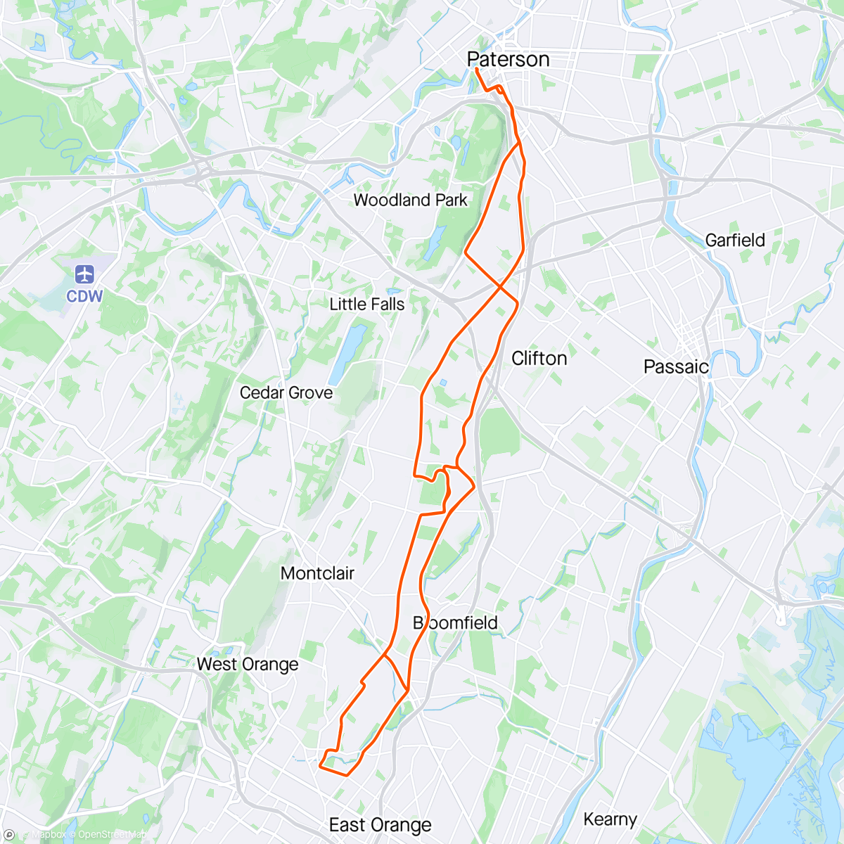 Mapa da atividade, BUBC Coffee ride