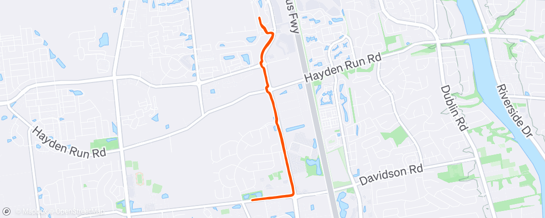 Map of the activity, Evening Run