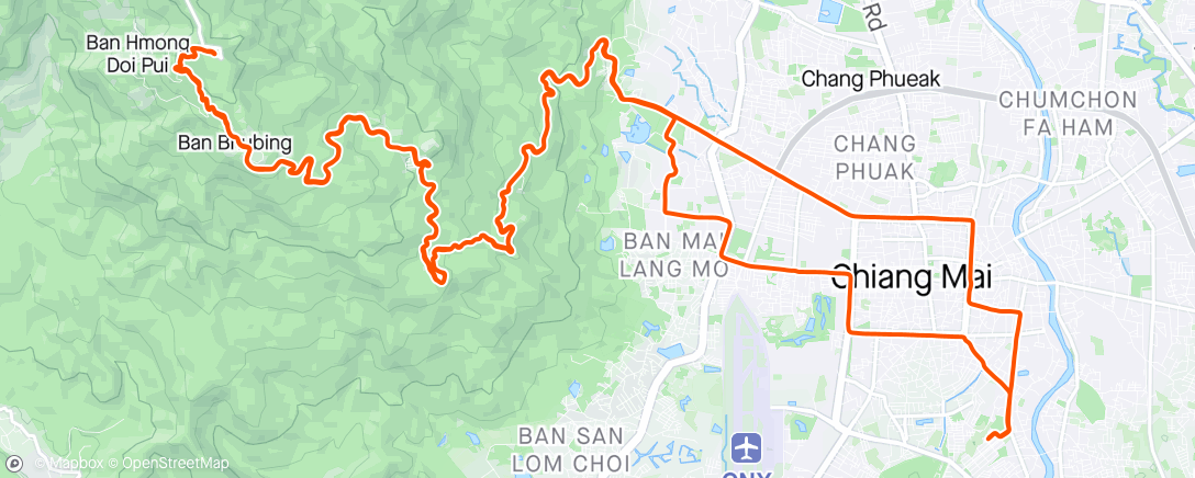 Map of the activity, Masked Morning Ride - Doi Pui