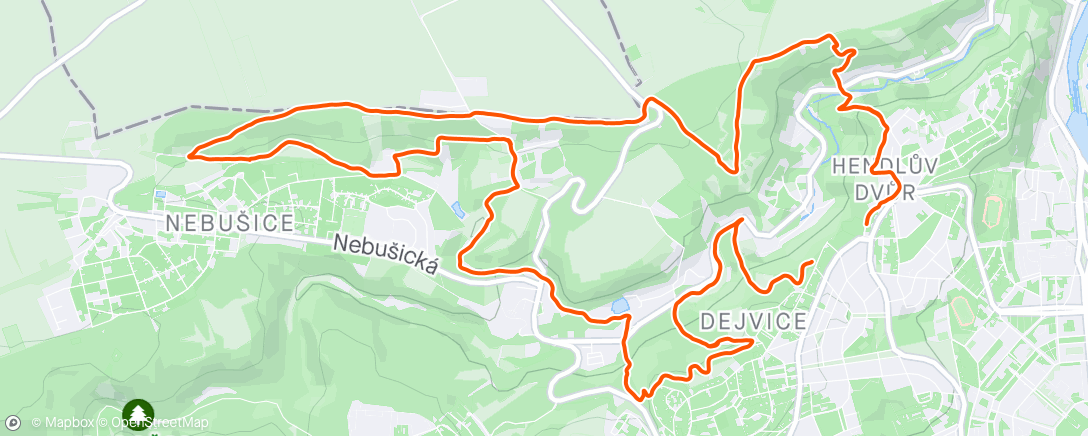 アクティビティ「Evening Trail Run Šárkou s Beát」の地図