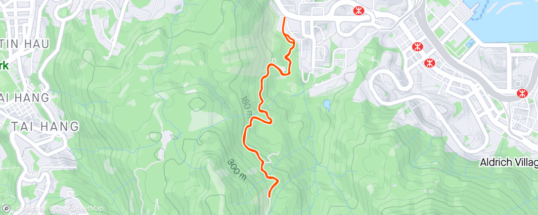Map of the activity, Walking Hitch