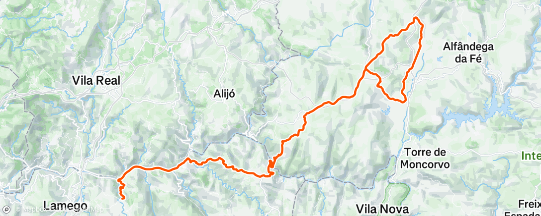 Map of the activity, Volta de bicicleta vespertina