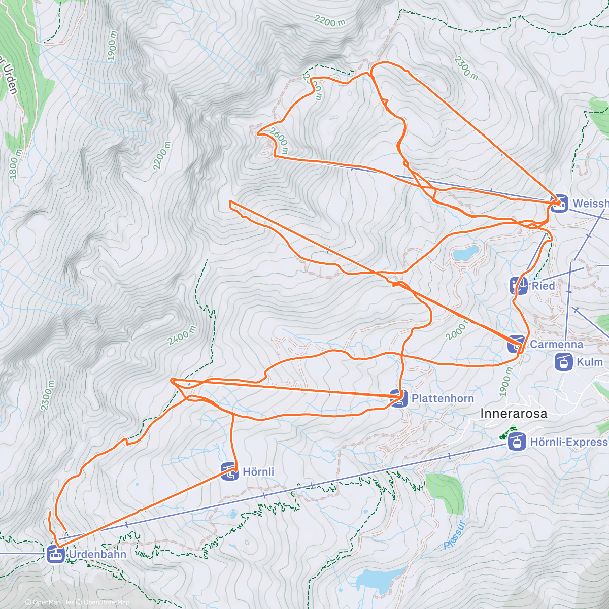 Map of the activity, Skiabfahrt am Morgen