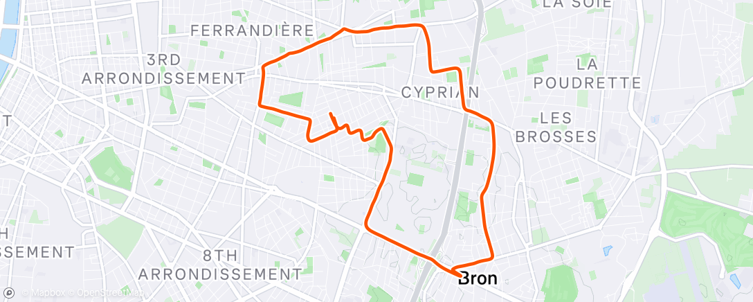 Map of the activity, Night Trail Run