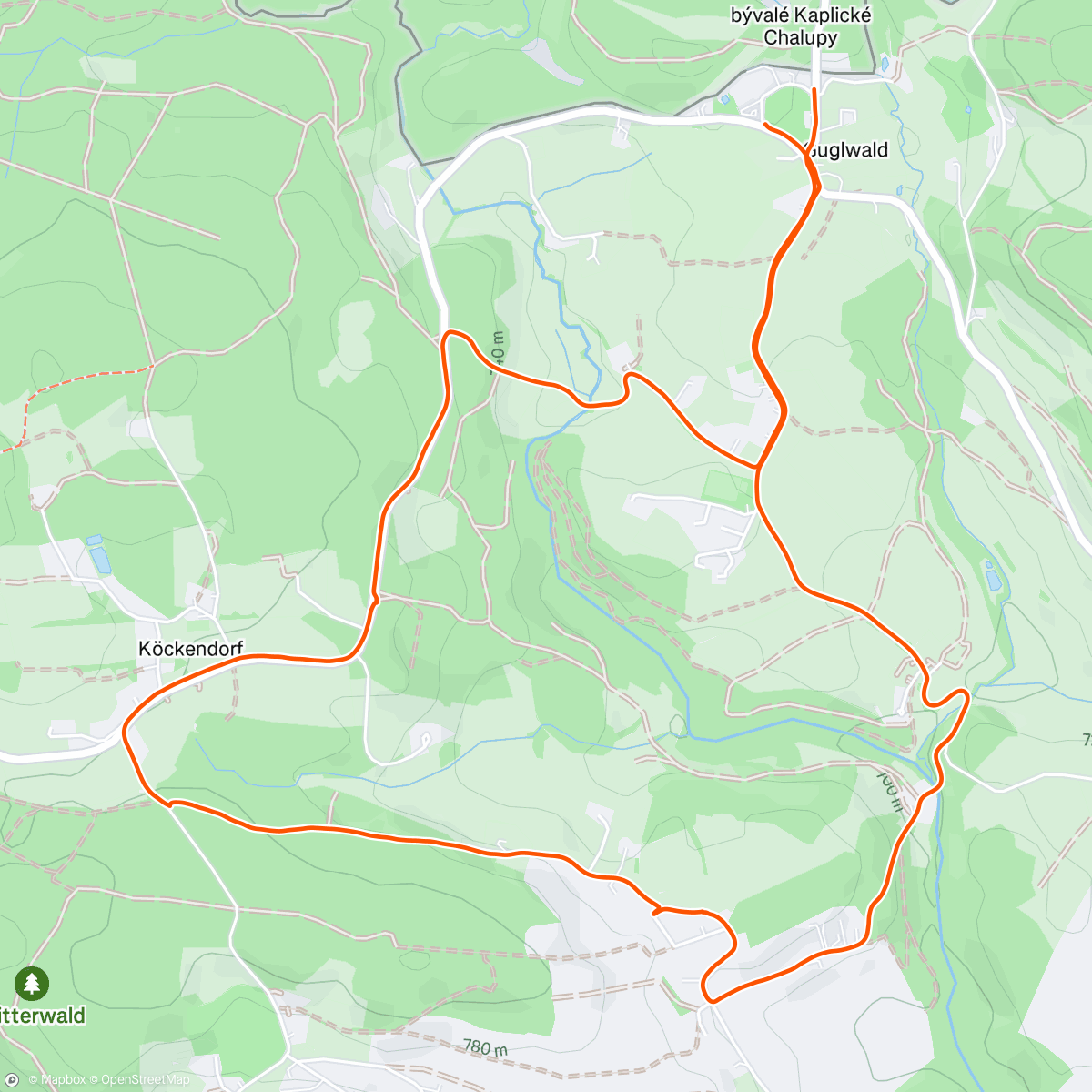 Map of the activity, After Dinner Run 😅