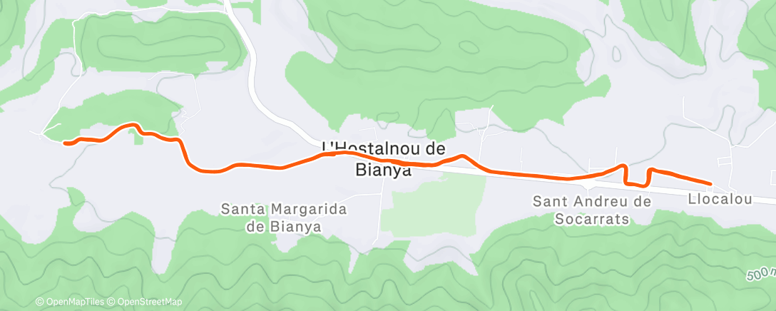 Map of the activity, Carrera de tarde