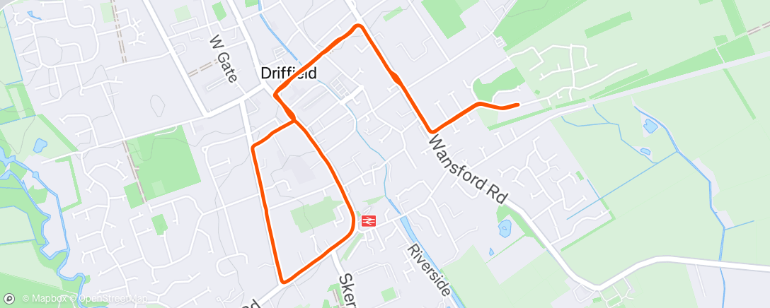 Map of the activity, Afternoon Run