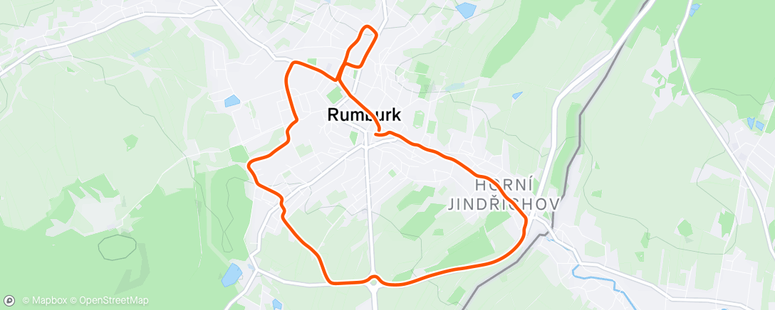 Map of the activity, Afternoon Run