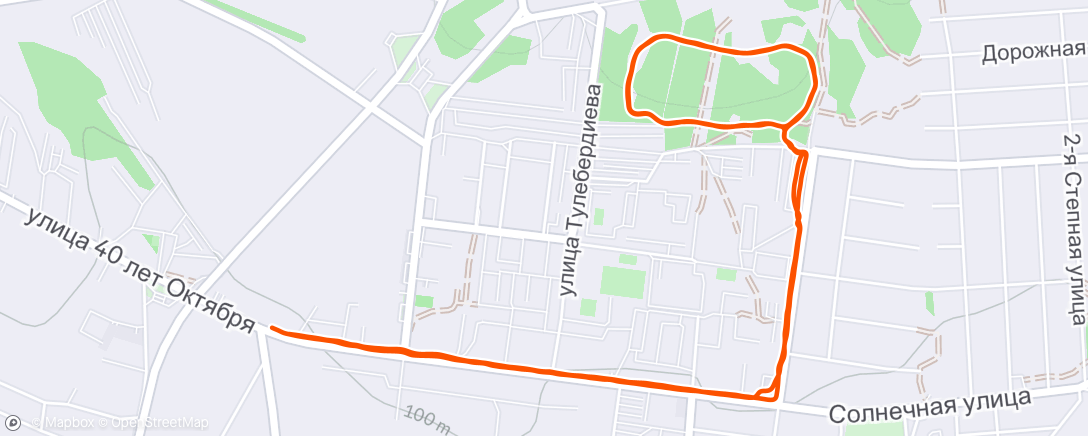 Map of the activity, Вечерний забег