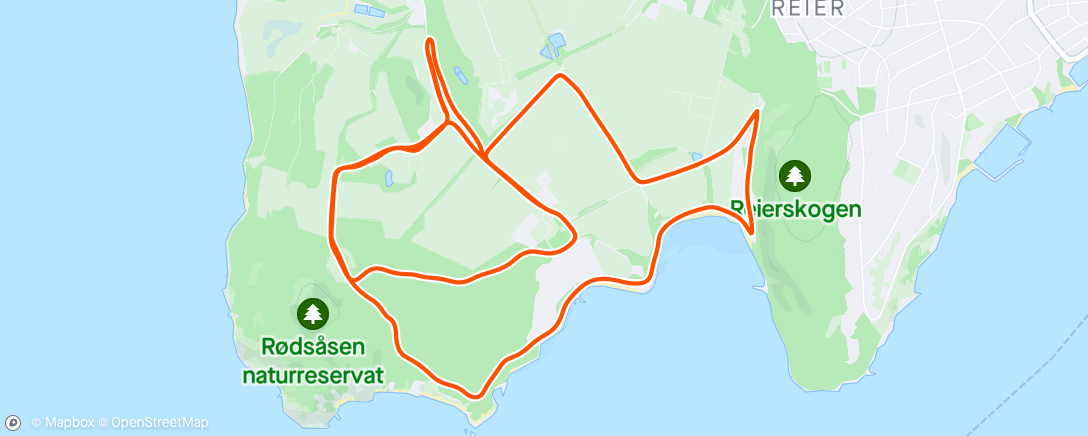 Map of the activity, Søndagsmil i hvitveisbomba Albyskog! 😍