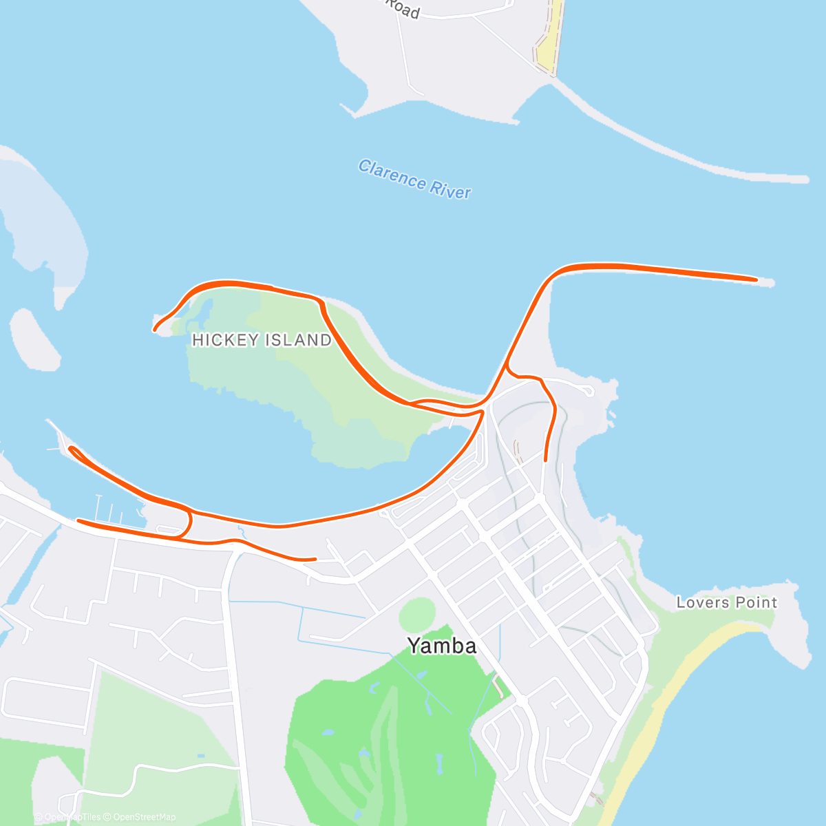 Map of the activity, Yamba amble