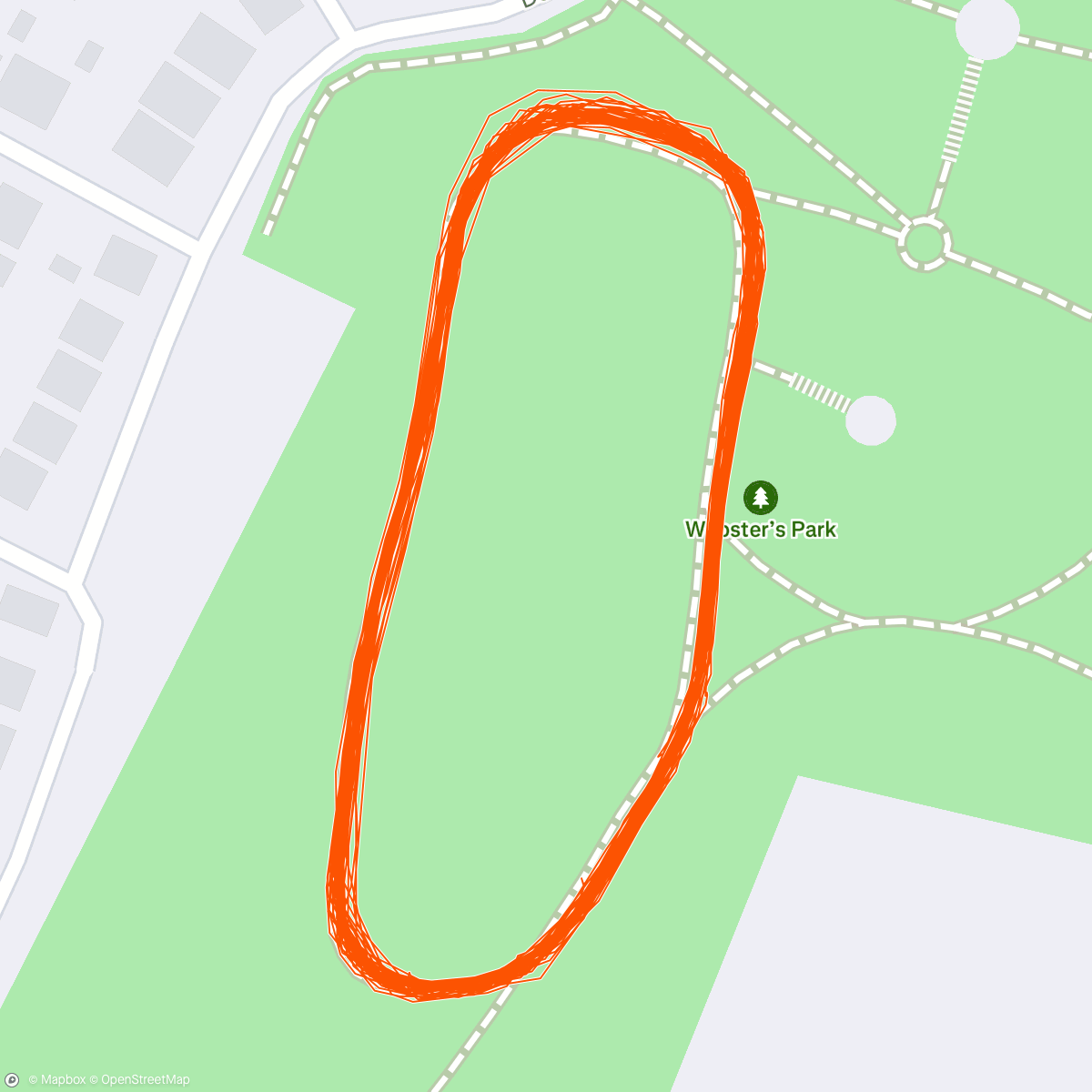 Map of the activity, 16x 400m - Dead, but feeling Greaaaat!!  😫😀