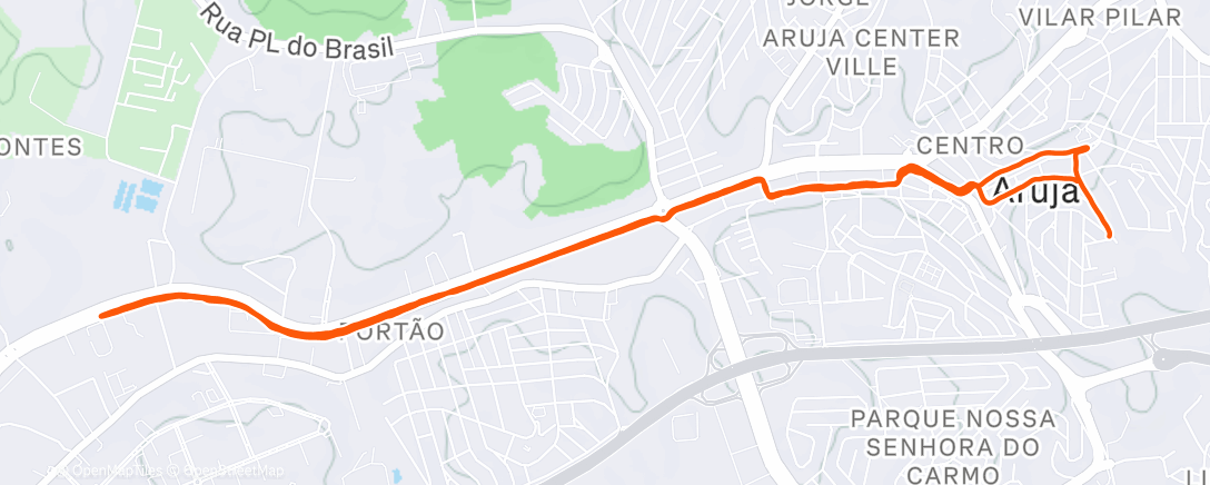 Map of the activity, Corrida matinal