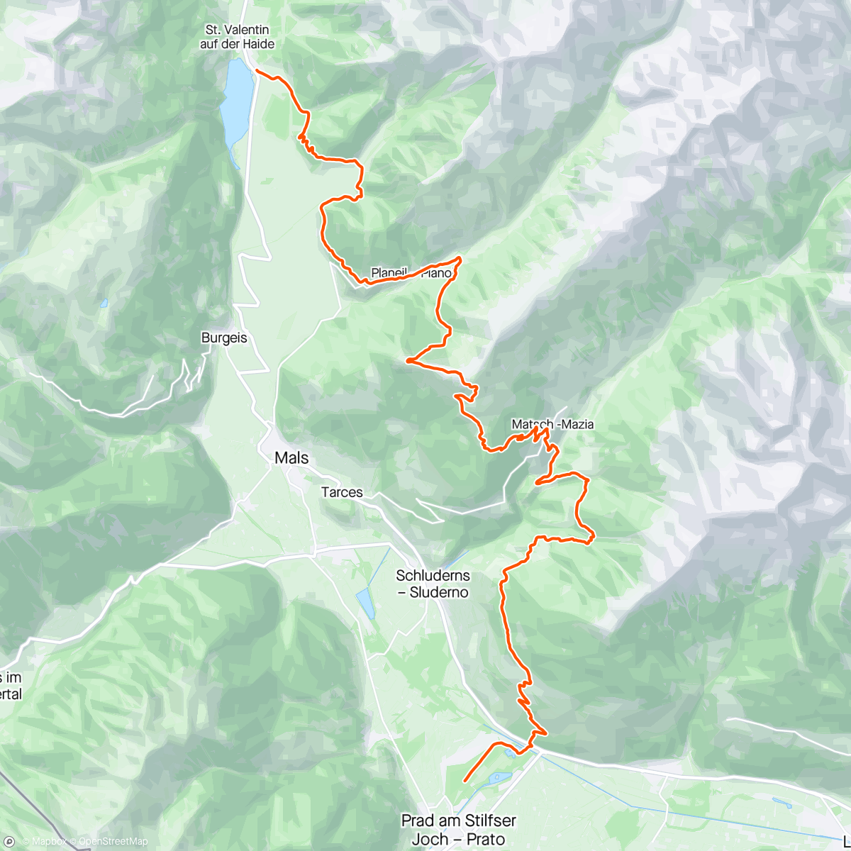 Map of the activity, TransalpineRun 7.Stage