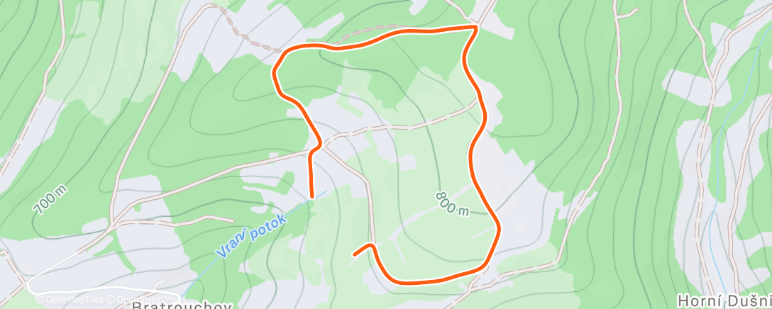 Map of the activity, Morning Hike