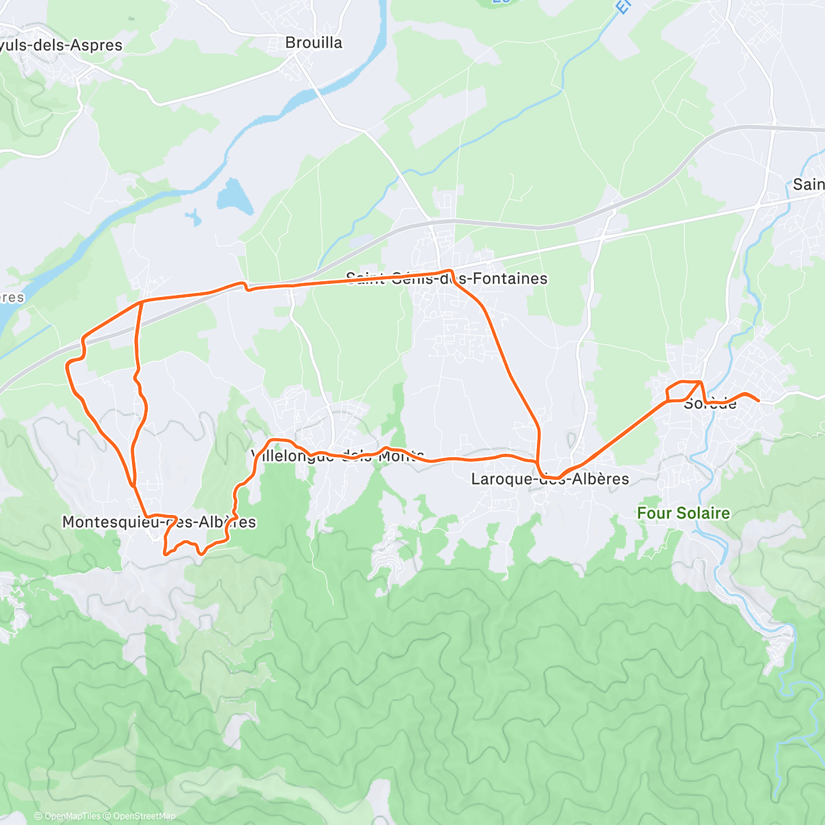 Map of the activity, Les boucles des Albères en mode reprise en douceur
