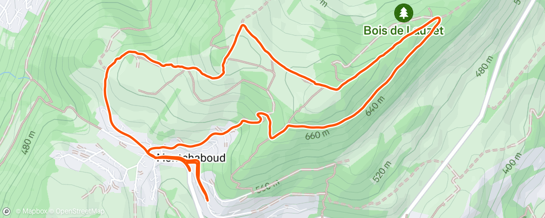 Map of the activity, Course à pied dans l'après-midi