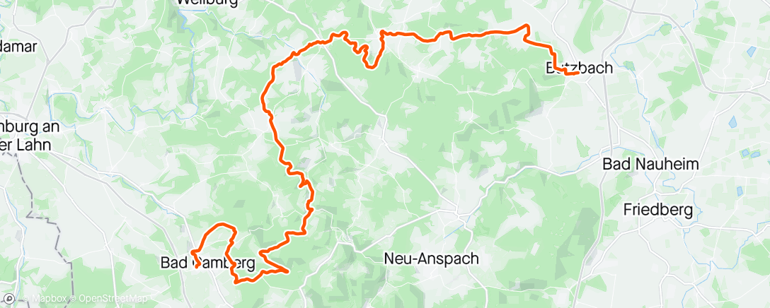 アクティビティ「Butzbach to Bad Camberg along the Northern Taunus mountains」の地図