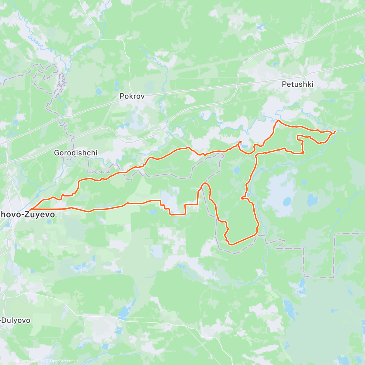 Map of the activity, Из Зуево в Орехово
