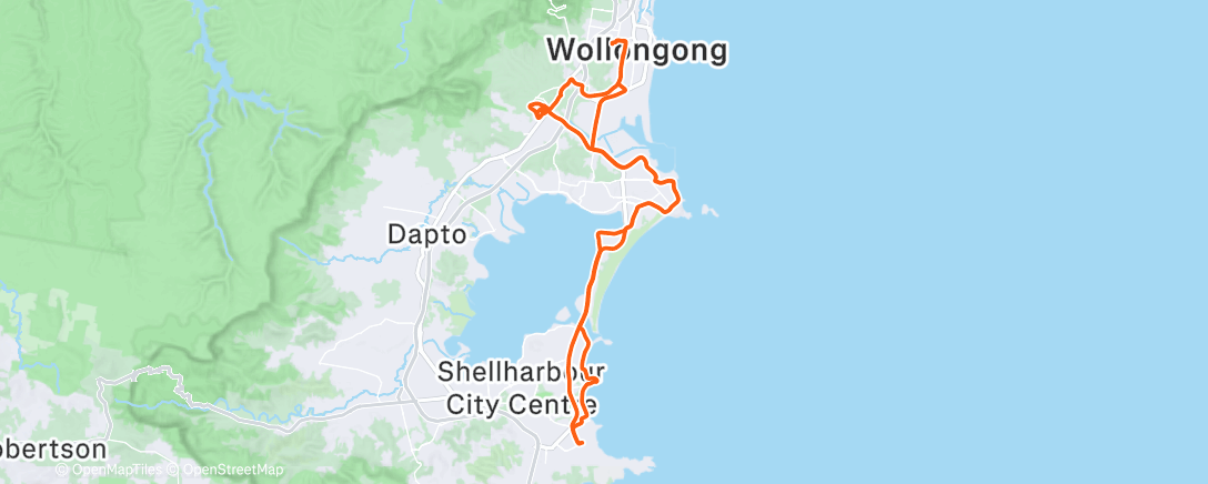 Map of the activity, Shellharbour Hot and Windy…