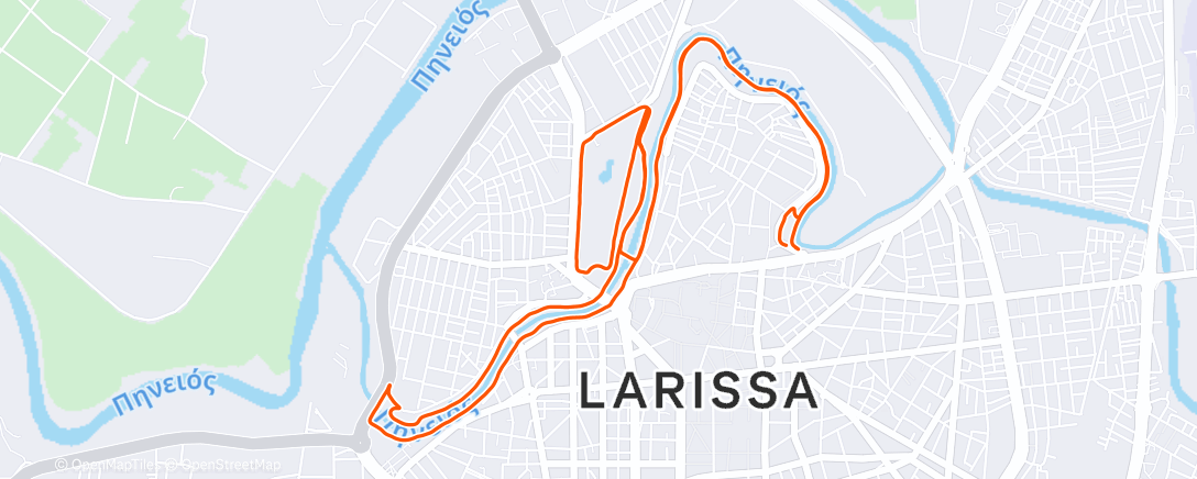 Map of the activity, Afternoon Run