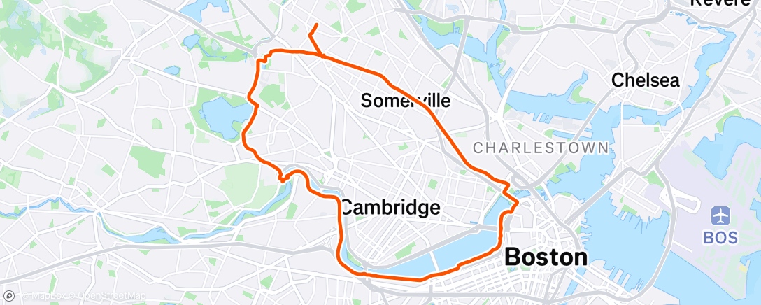 Map of the activity, Evening Run