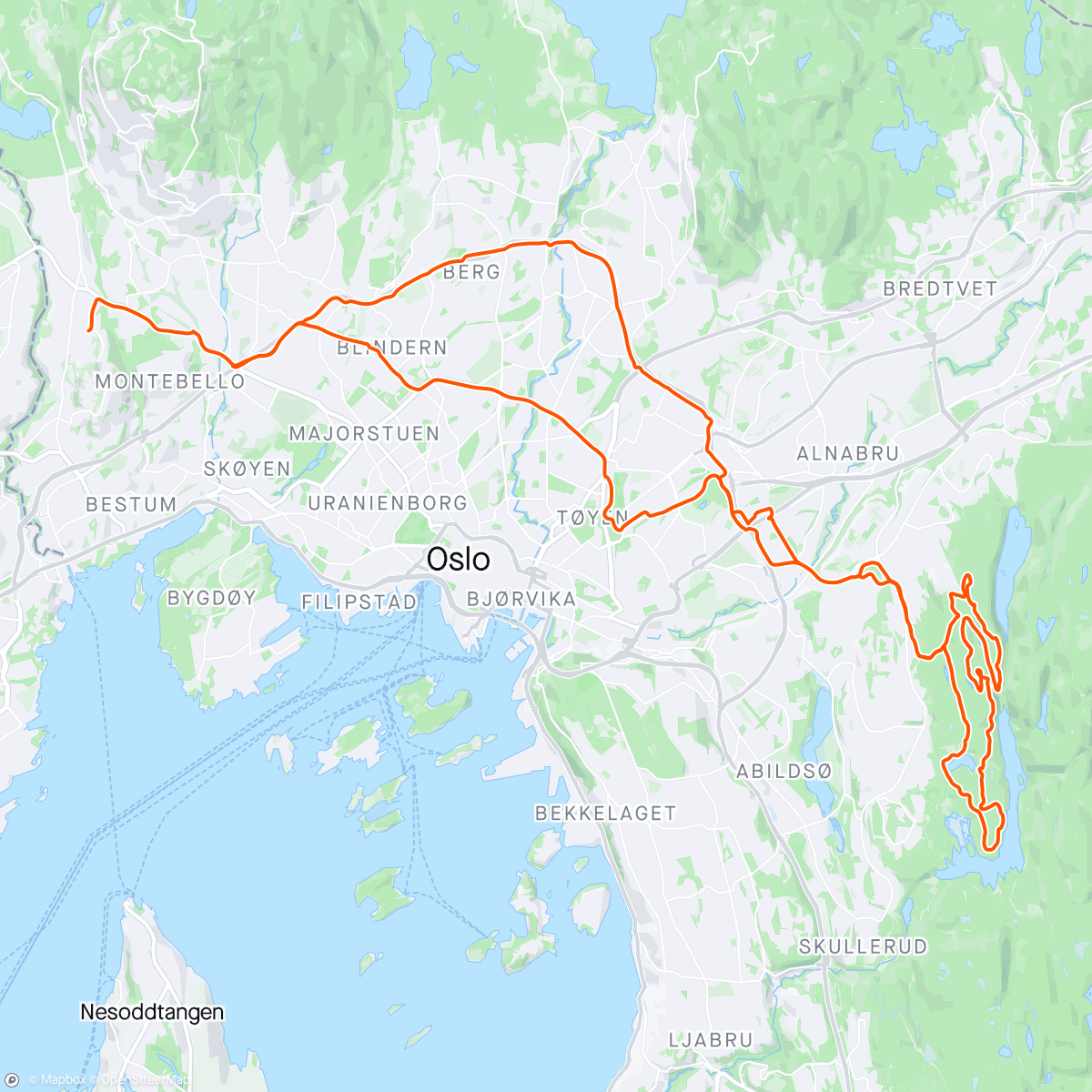 Map of the activity, Østmarka wonderland med Per Andreas og Øyvind