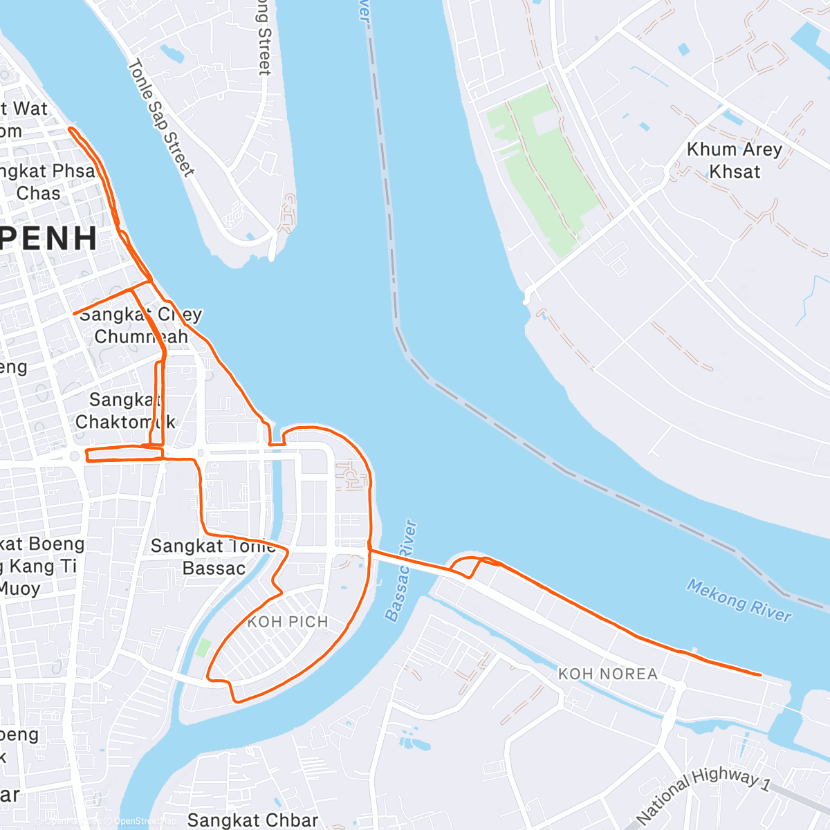 Map of the activity, Morning Run 1095 : (53/52) Half Marathon