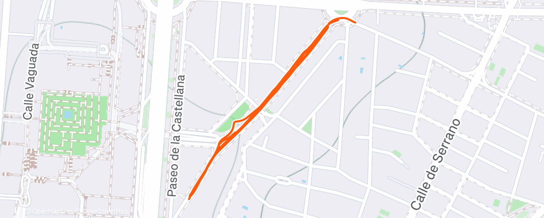 Map of the activity, Carrera de noche
