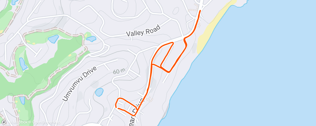 Map of the activity, Afternoon Run