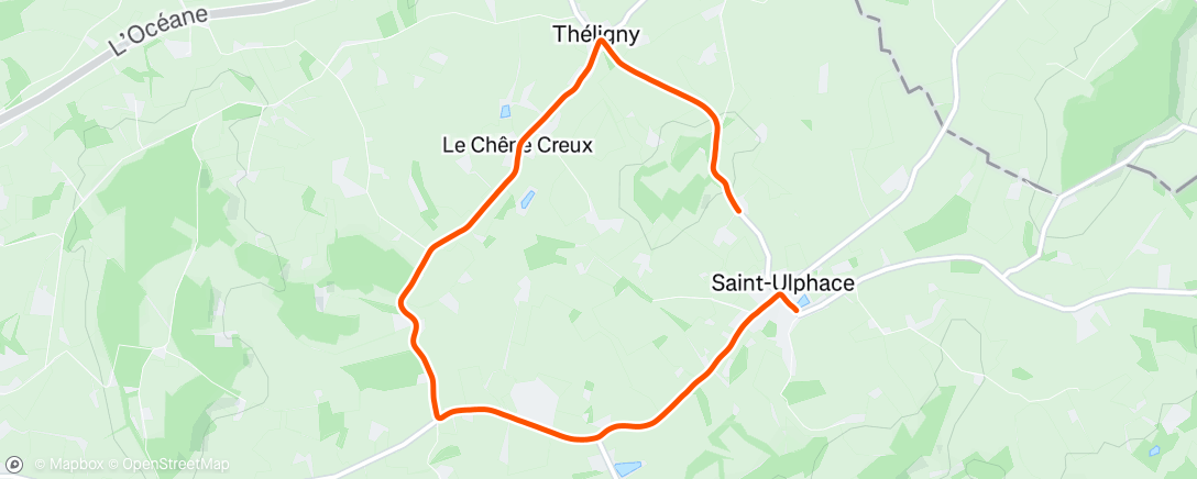 Map of the activity, Course à pied dans l'après-midi