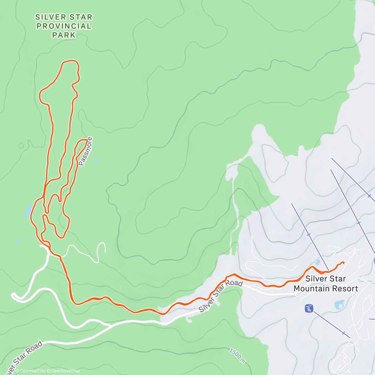 Map of the activity, Afternoon Nordic Ski