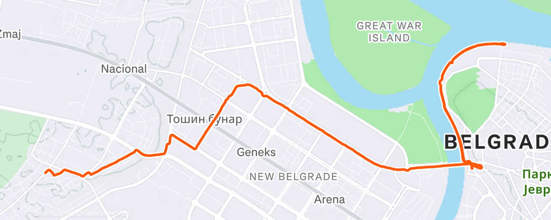 Map of the activity, Morning Run