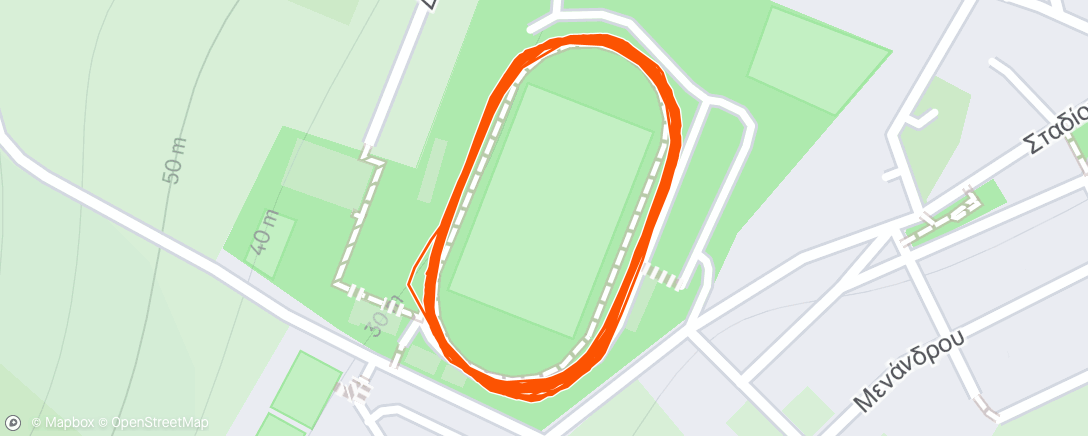 Map of the activity, Evening Run