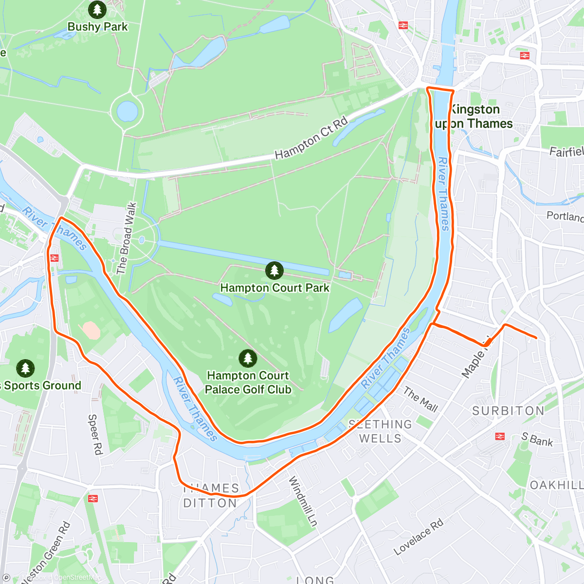 Map of the activity, Morning Run