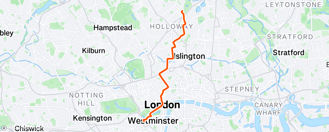 Map of the activity, Evening Ride