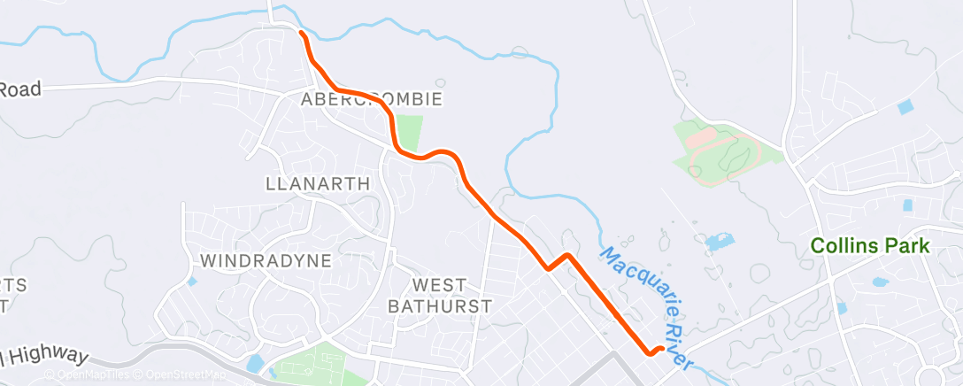 Map of the activity, Morning Run