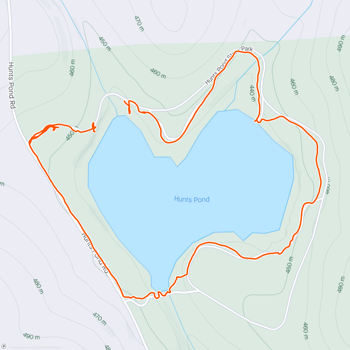 Map of the activity, Hunt's Pond