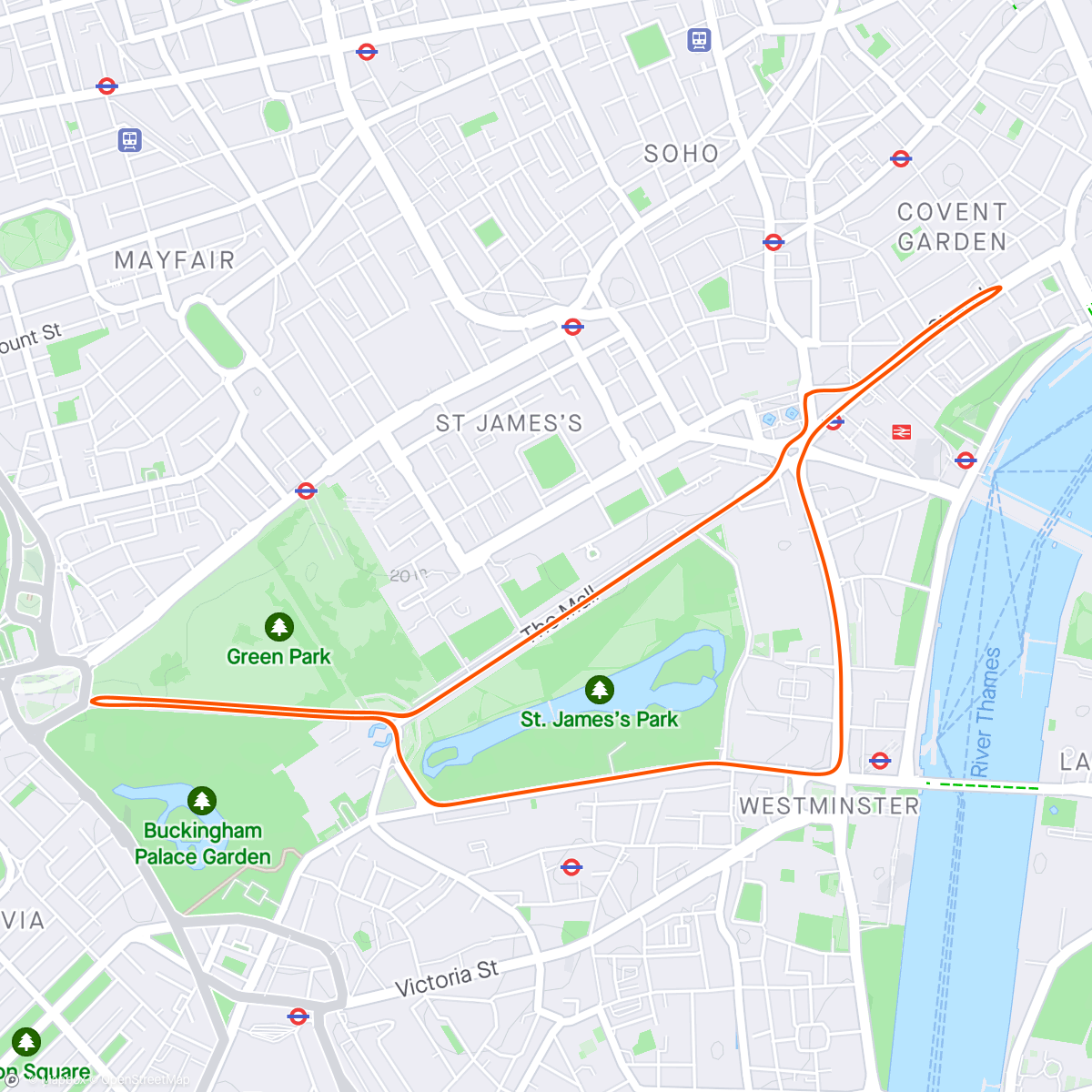 Карта физической активности (Zwift - SST (Short) in London)