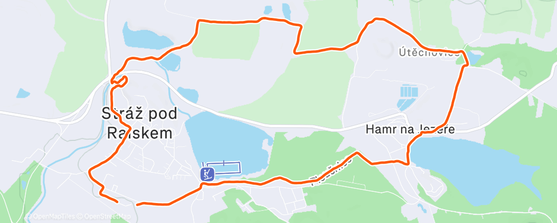 Map of the activity, Strážecký výběh - middle