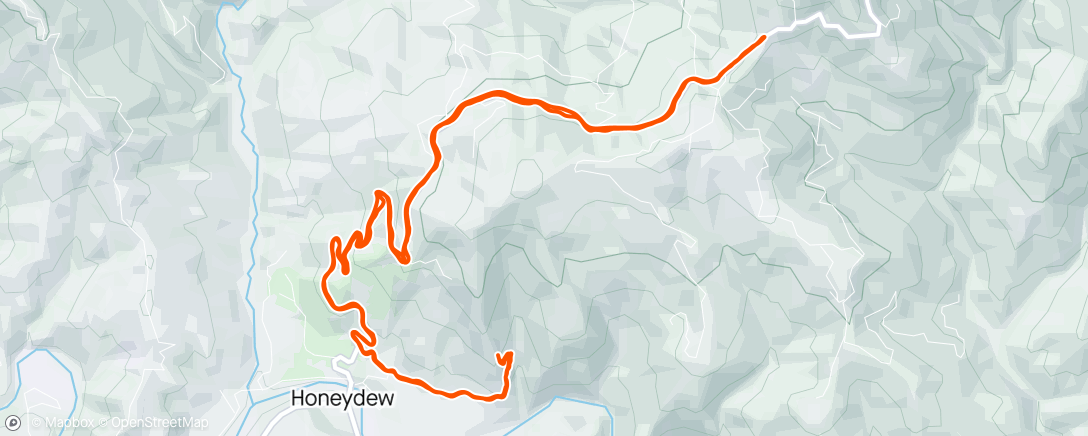Map of the activity, Honeydew Hill Climb + +