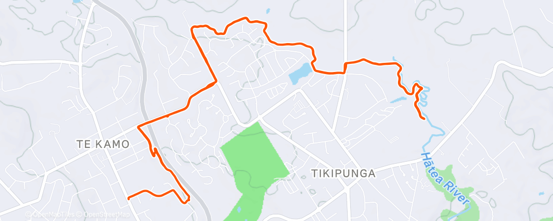 Map of the activity, Afternoon Run