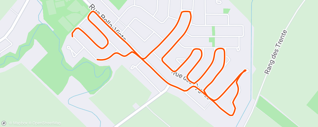 Map of the activity, Afternoon Run