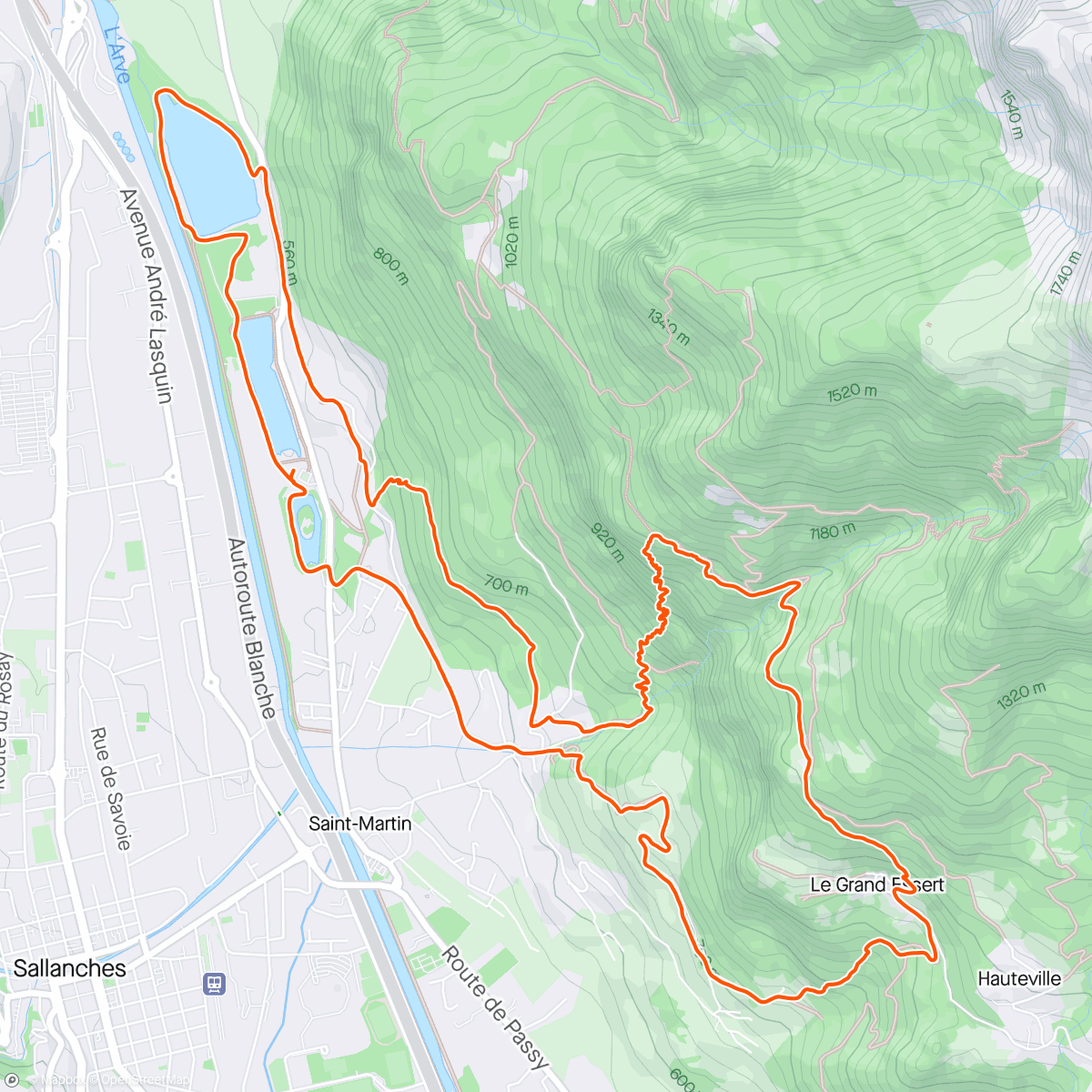 Mapa da atividade, Trail des dahus Sallanchards